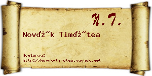 Novák Timótea névjegykártya