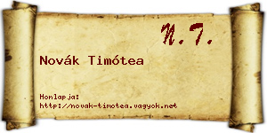 Novák Timótea névjegykártya
